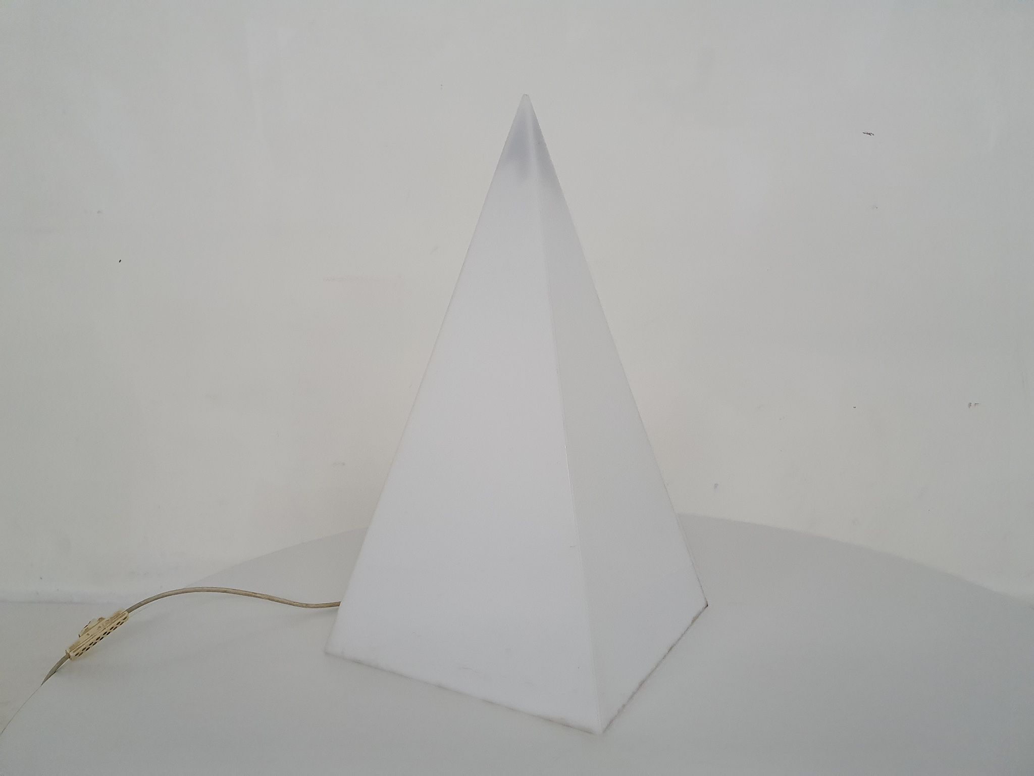 Plastic pyramid table light by Harco Loor, The Netherlands 1980's