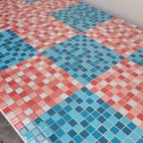 Table de ferme ancienne plateau mosaïque piètements fuselée -2m64