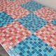 Table de ferme ancienne plateau mosaïque piètements fuselée -2m64