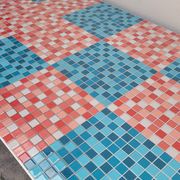 Old farmhouse table with mosaic top and tapered legs - 2m64
