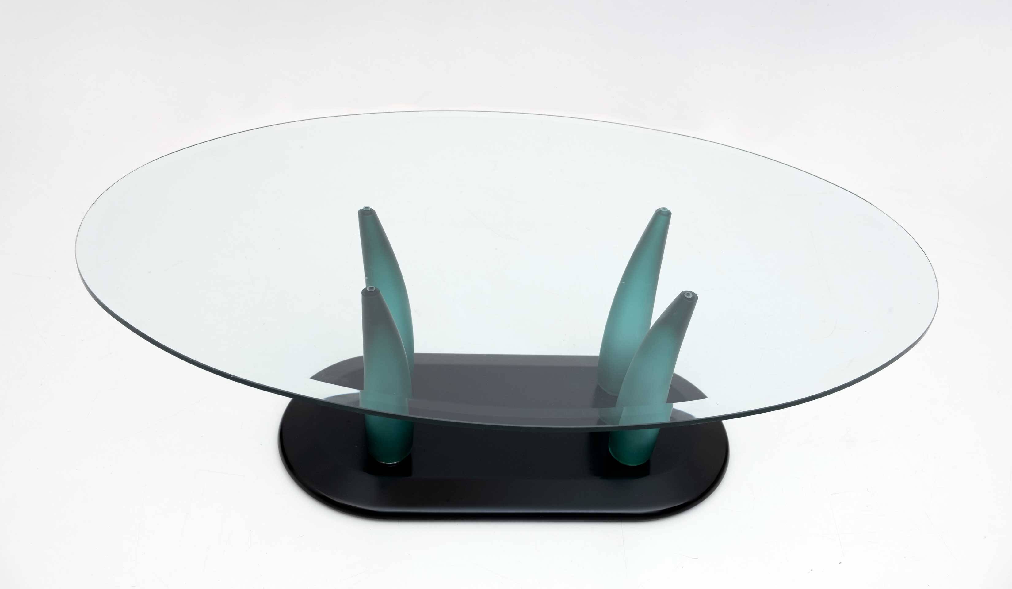 Vintage Italian Murano Glass Coffee Table by Seguso, 1989