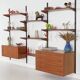 Modular shelving Kai Kristiansen, teak veneer, Danish design 1960s