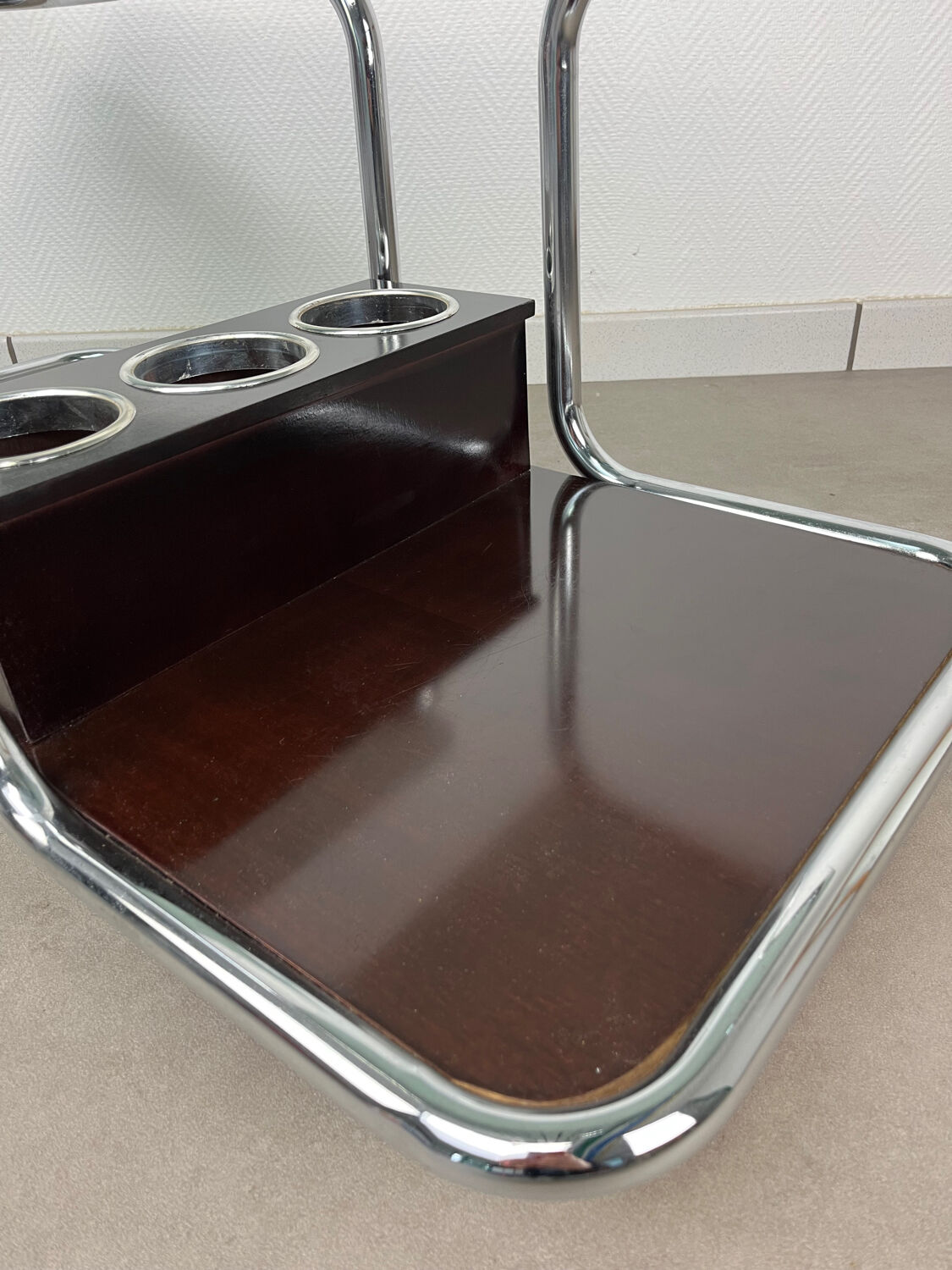 Chrome and smoked glass coffee table from the 70s.