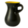 Glazed ceramic vase in black and yellow, in the style of Pol Chambost.