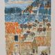 Guy Bardone: Night on the Orange Rooftops, original signed lithograph.