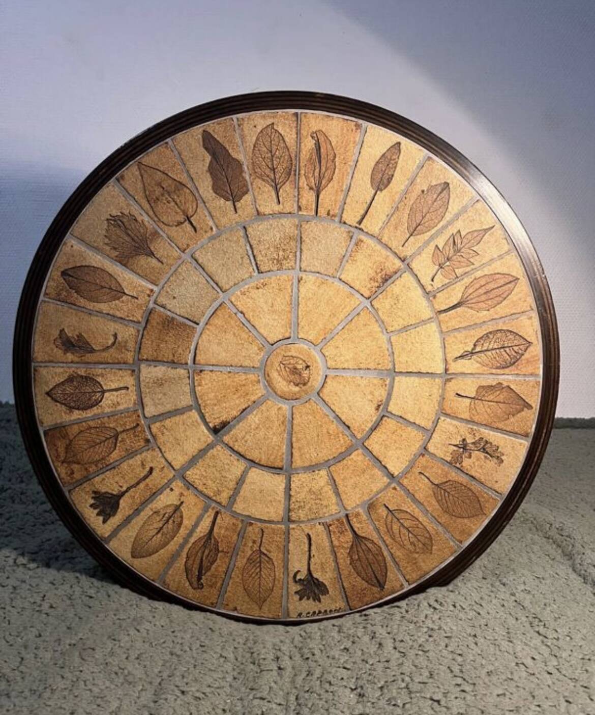 Roger Capron ceramic and wood side table/coffee table