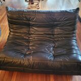 TOGO Canapé Set by Roset in black leather by Michel Ducaroy