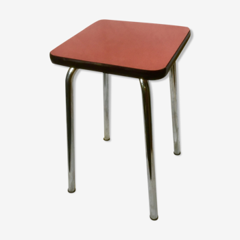 Tabouret en formica rouge vintage