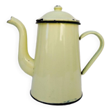 Cafetière simple émaillée jaune vintage