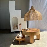 Quadripod coffee table in solid wood monoxyl natural color (dark)