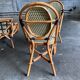 Set of 2 armchairs and 2 Parisian bistro chairs in rattan