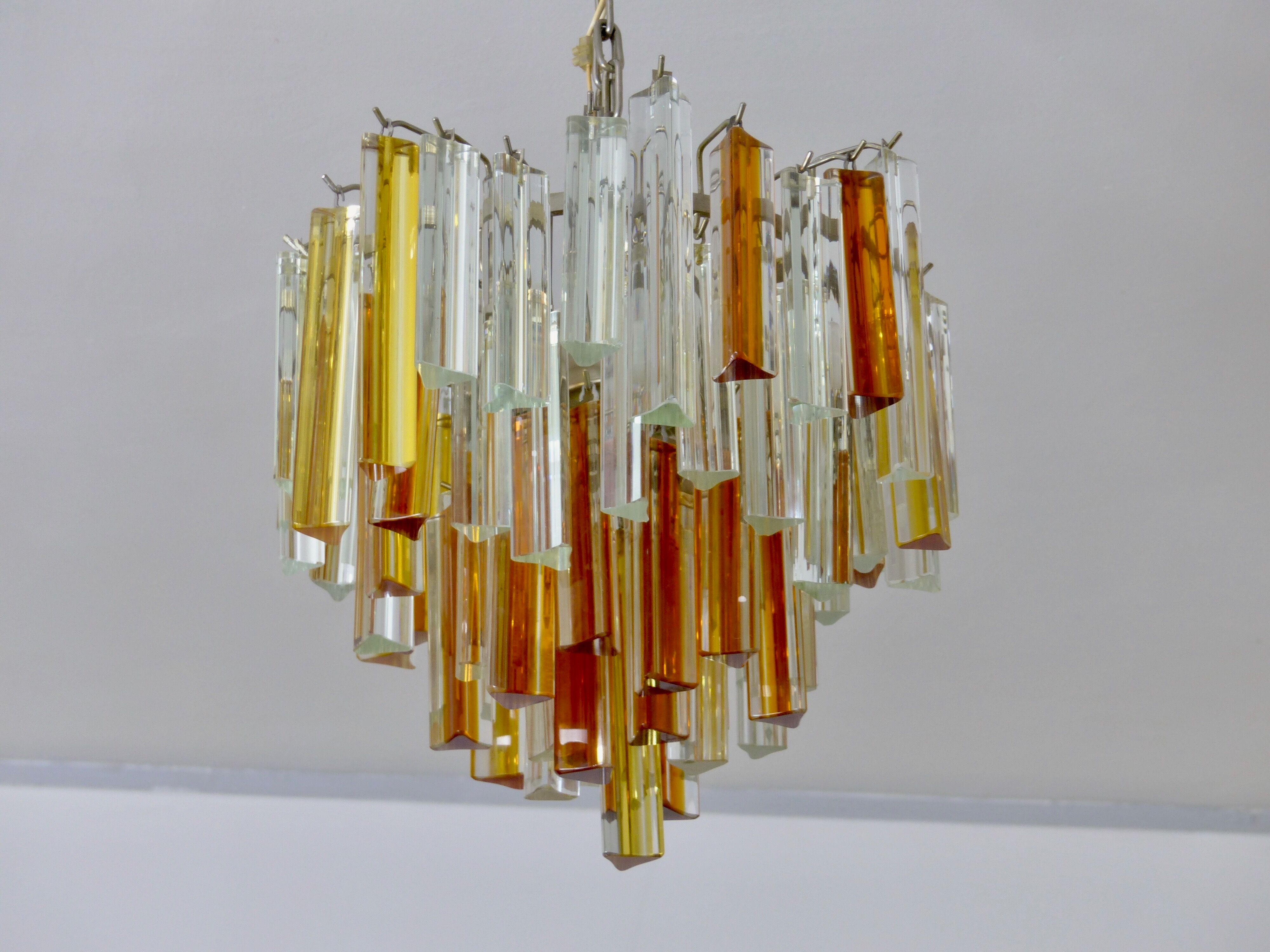 Crystal chandelier Italian vintage Venini trilobo