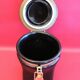 Ceramic coffee pot with black and gold waterproof closure lid