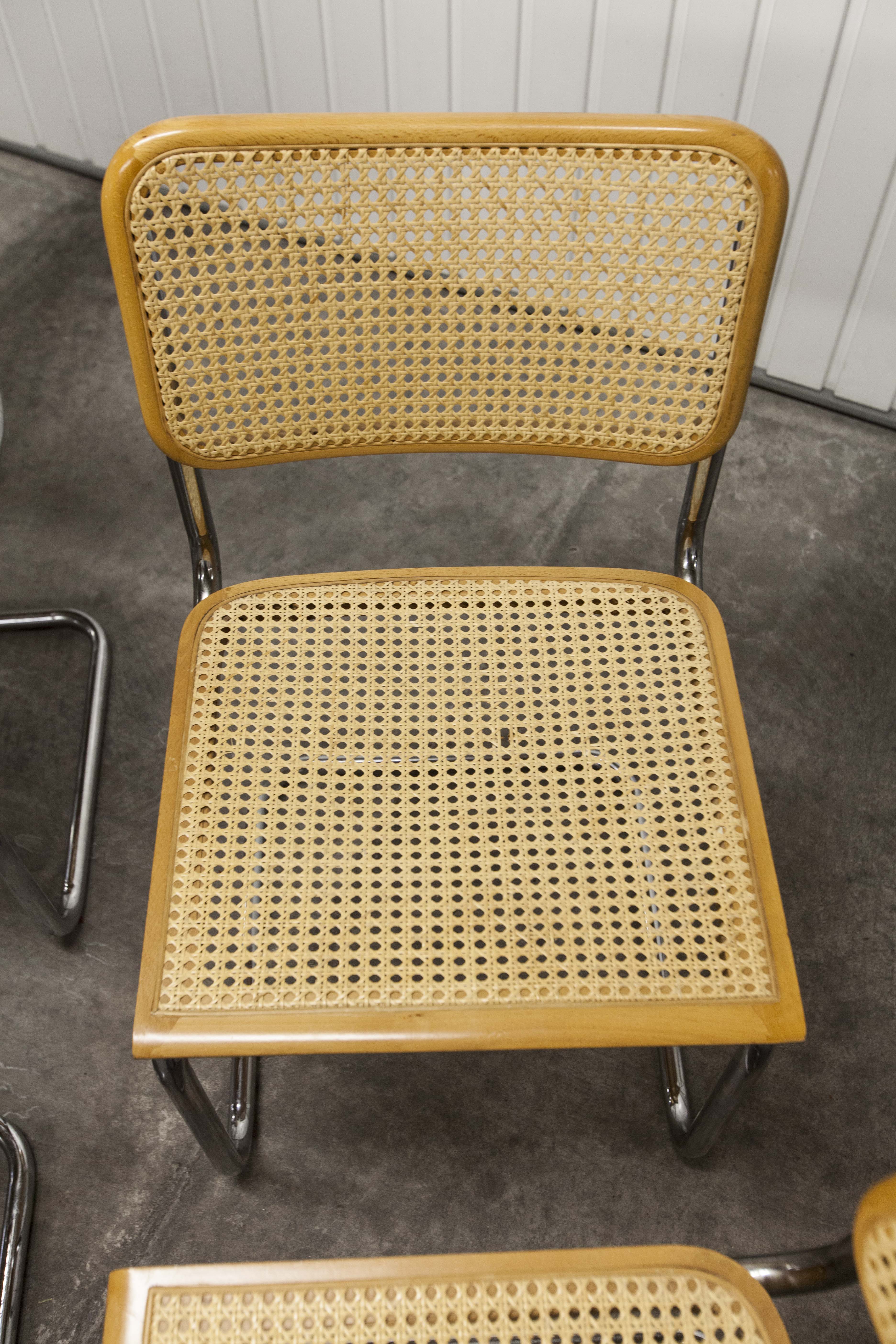 Lot of 4 chairs B32 by Marcel Breuer