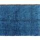 Moroccan blue rug with orange, black, gray, brown square 250cmx150cm