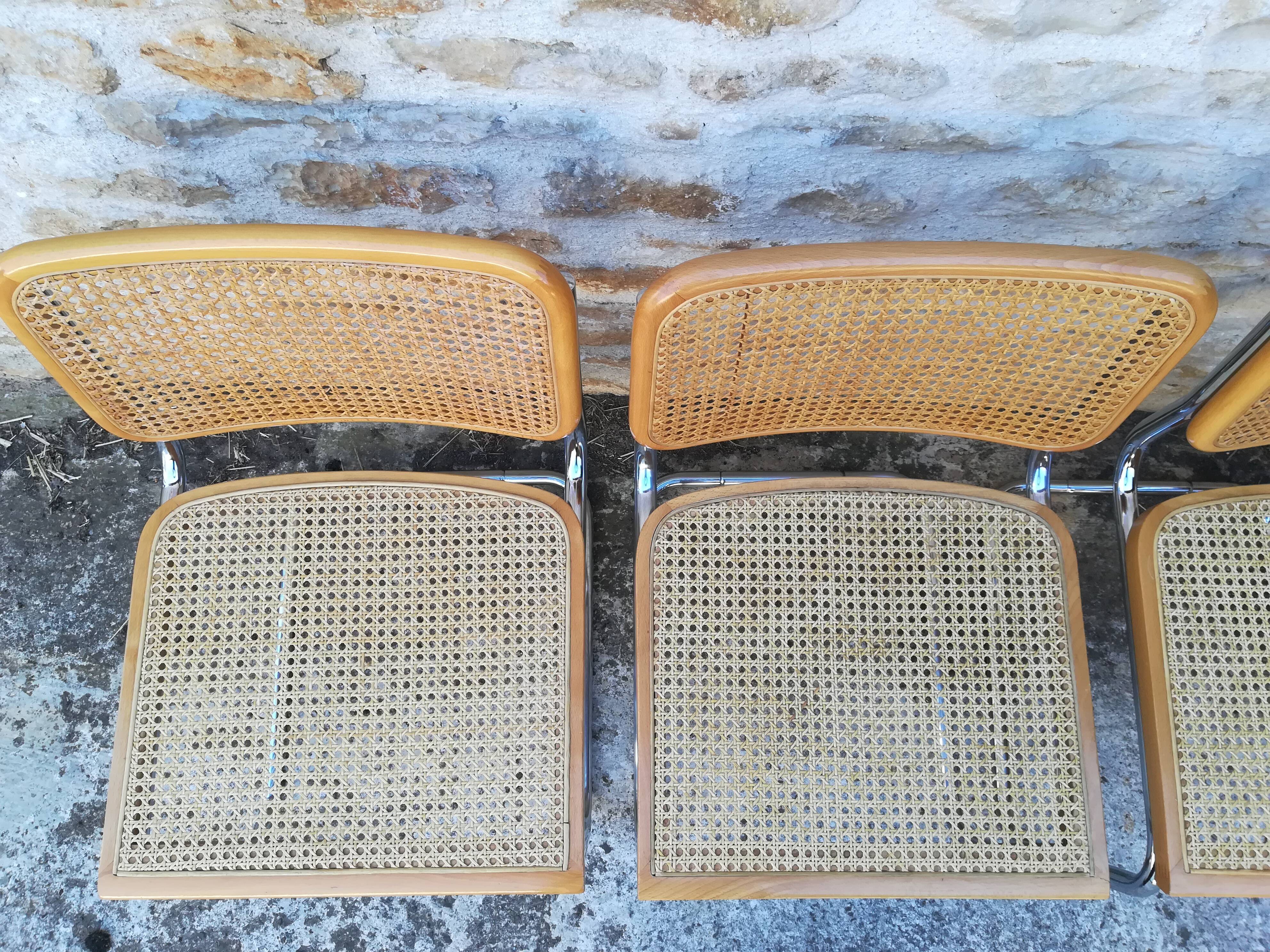 Four chairs Marcel Breuer cesca B32