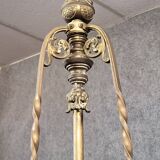 Large Napoleon III period chandelier in bronze and gilt brass