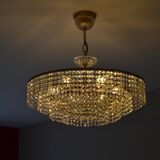 Old chandelier with tassels and brass