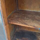Old blue wooden showcase