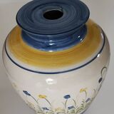 Hand-painted ceramic vase with floral decoration – H 33 cm