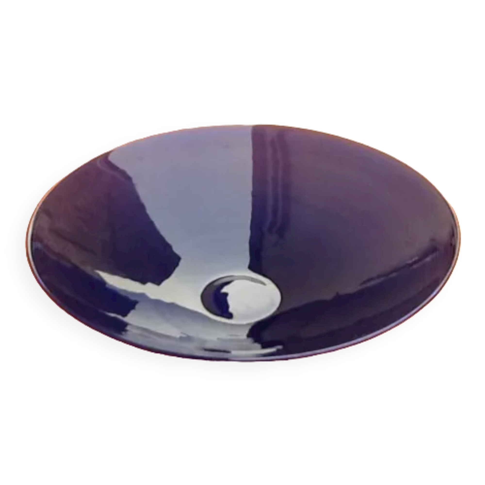 1970s Large cup / Fruit dish Cobalt blue glass tinted in the mass