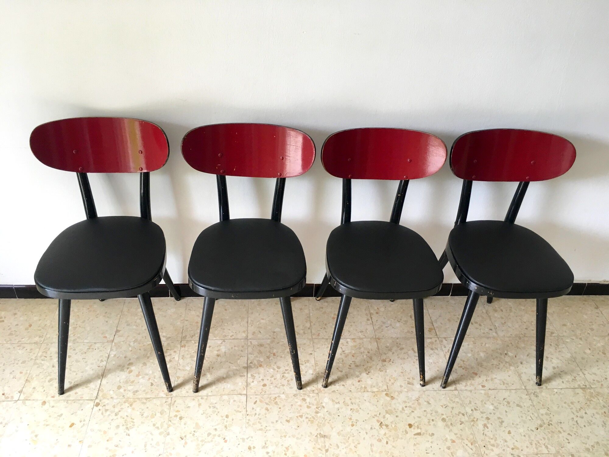 4 chairs Bistro Baumann vintage years 50