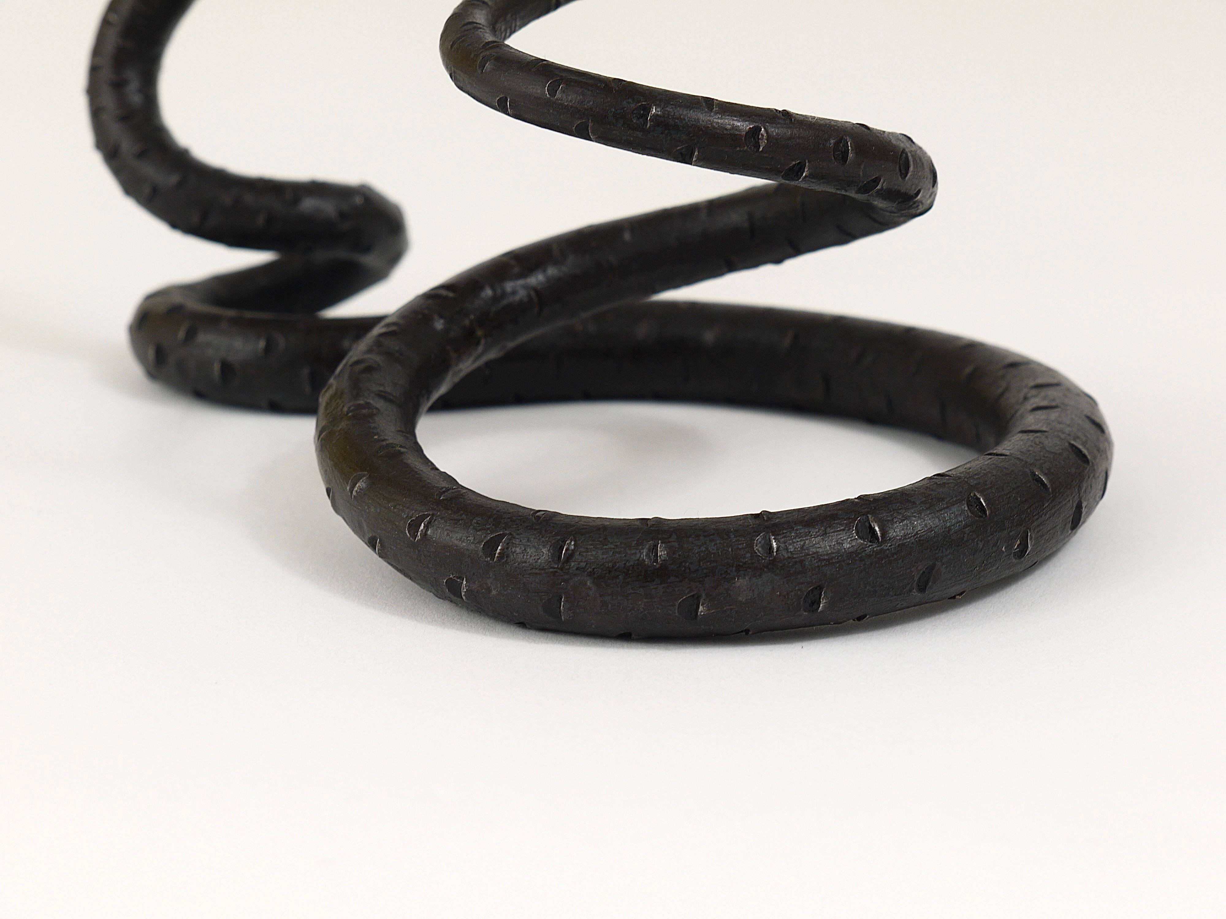 Sculpture of a serpent or wrought iron serpent in the style of Edgar Brandt, Austria, 1920s.