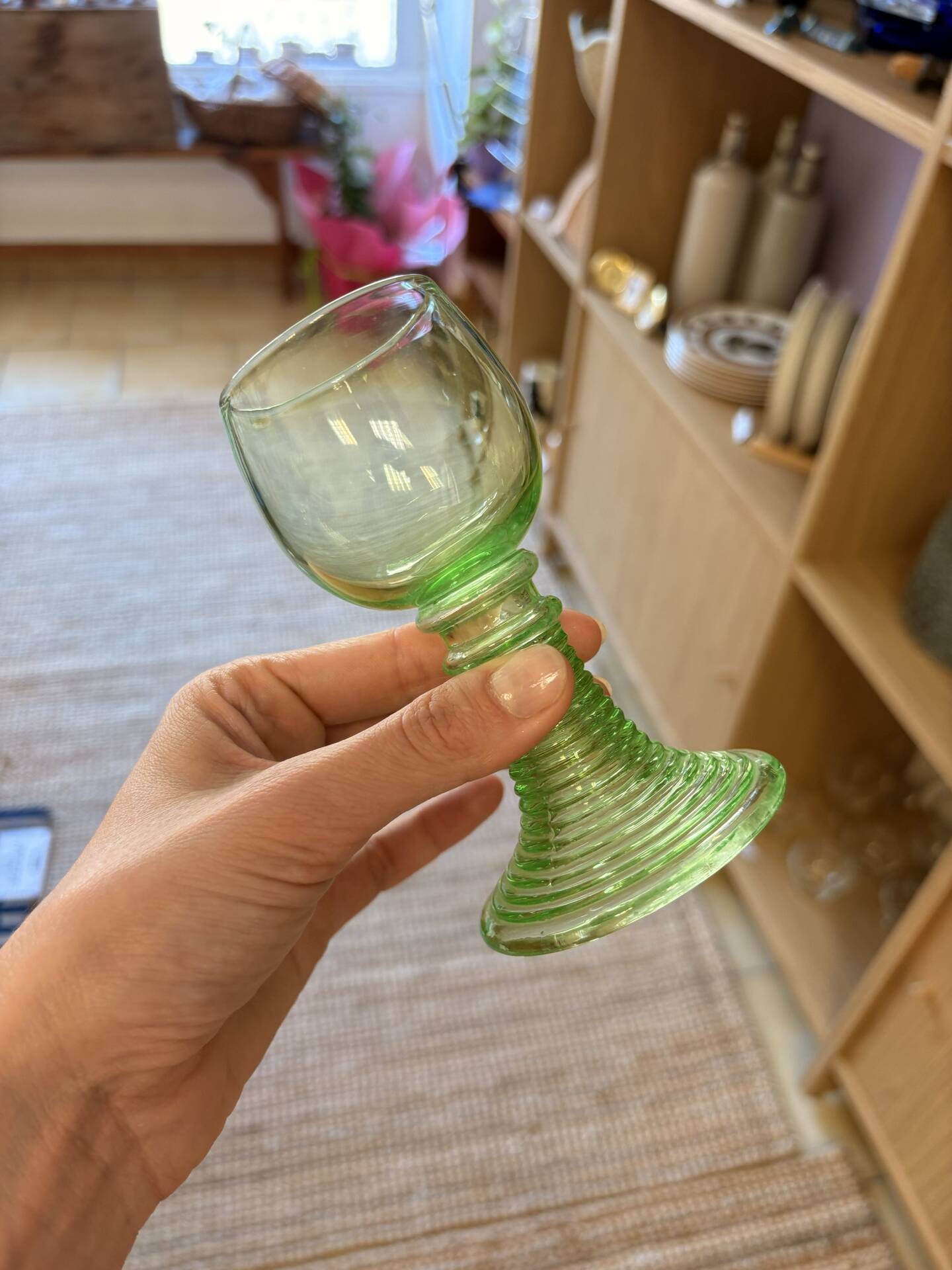 Set of 6 Alsatian crystal stem glasses in ouraline – Röme style