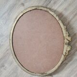 Ancien miroir ovale avec cadre doré