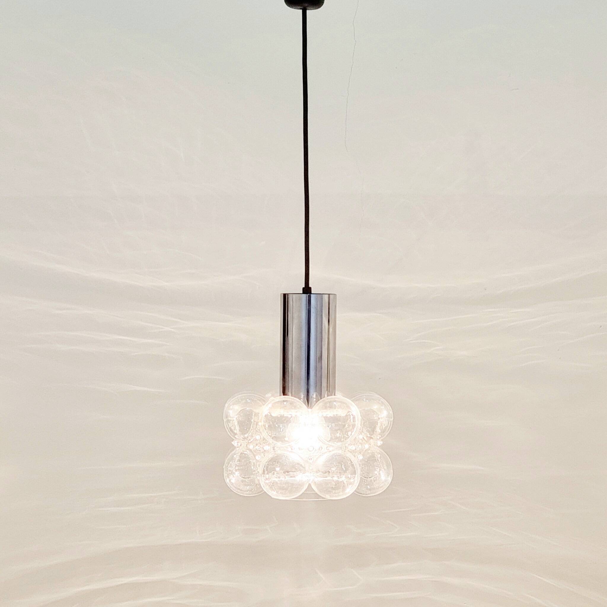 Plafonnier en verre à bulles du milieu du siècle par Helena Tynell pour Limburg, années 1960