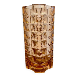 Art Deco Faceted Pink Glass Vase