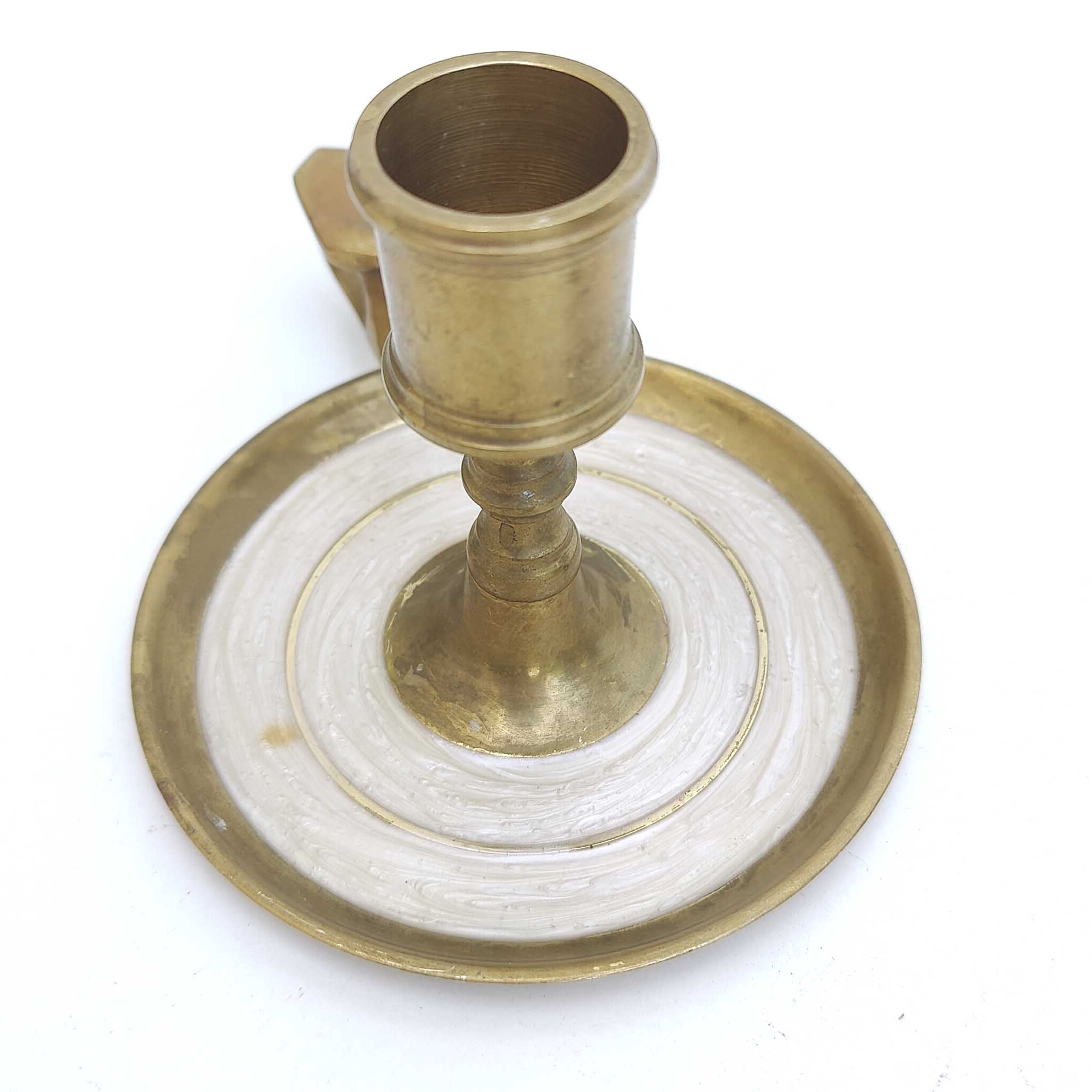 Golden brass candle holder