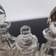 Bouillet goldsmith Bourdelle / Silver-plated metal and glass condiment set