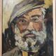 Oil on panel portrait of an old bearded man