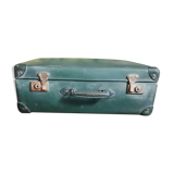 Green suitcase in vulcanized fibre