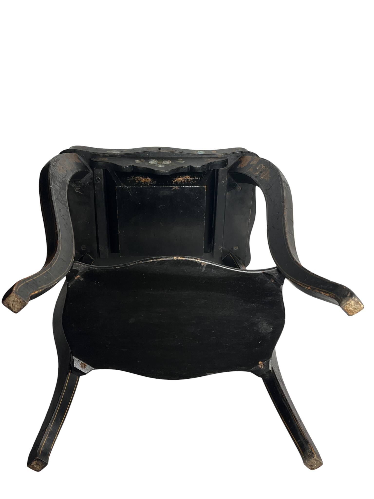 Former worker Napoleon III blackened wood mother-of-pearl 19th century