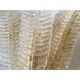 Luxury Venetian Wall Sconces in Amber "Graniglia" Leaves Murano Glass-Set o