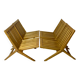 Vintage design solid wood scissor chairs from the 1970s