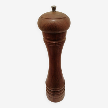 Vintage wooden cylindrical pepper or spice mill