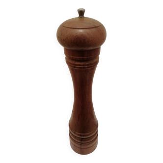 Vintage wooden cylindrical pepper or spice mill
