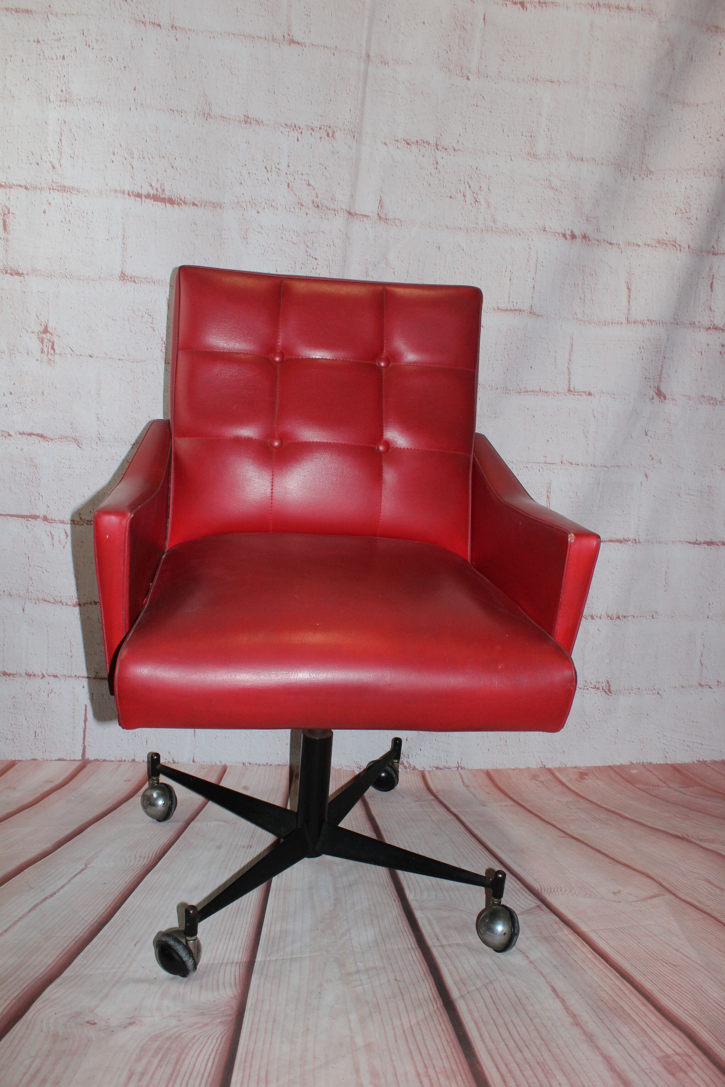 Office chair with wheels vintage skai design 1950