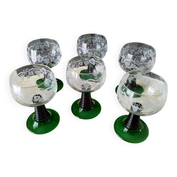 6 large tasting glasses for Alsace wine