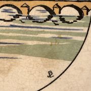 Compotier Sarreguemines Ramuntcho, view of the Basque Country, Saint Jean de Luz and the Rhune