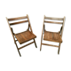 Paire de chaises pliantes en bois vintage
