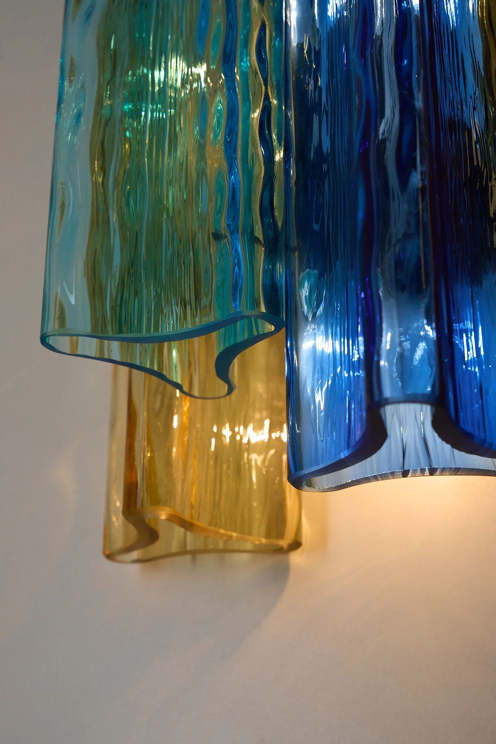Paire d'appliques en verre de Murano multicolores par Salviati & Co., Italie, vers 1940