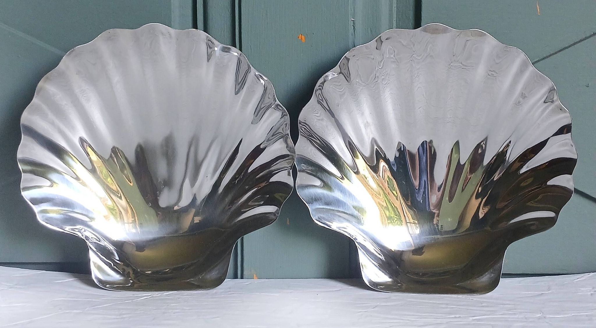2 coupelles coquillage en inox