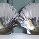 2 shell-shaped bowls in stainless steel