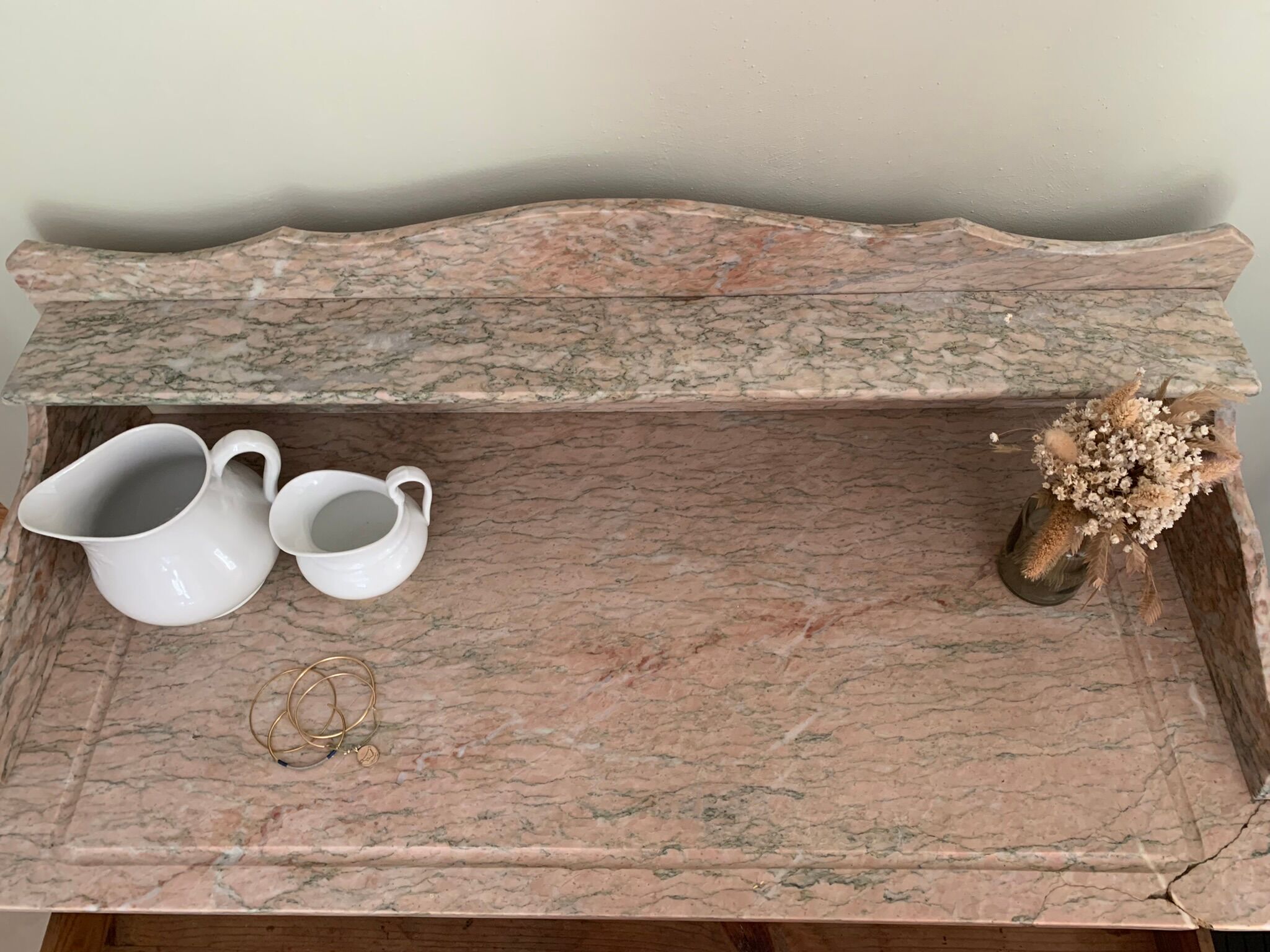Pink marble dressing table