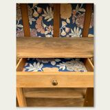 Parisian art deco wardrobe in solid raw oak, removable