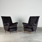 Pair of Italian Armchairs Attributed to Gio Ponti for ISA Bergamo, 1950s